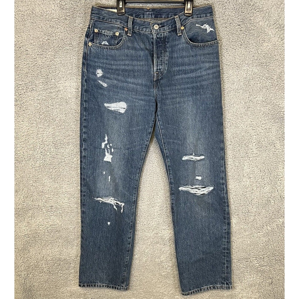 Levi's Premium 501XX Straight Leg Jeans Men's 29x30 Button‎ Fly Factory Distress